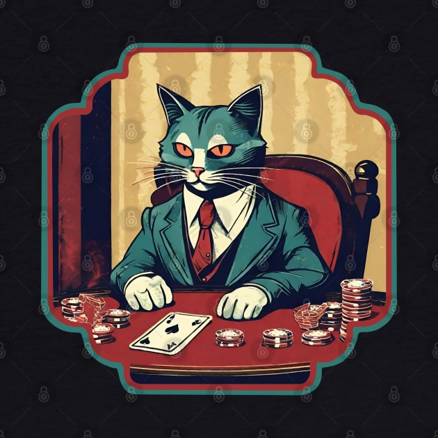 Poker Cat by Ilustradamus